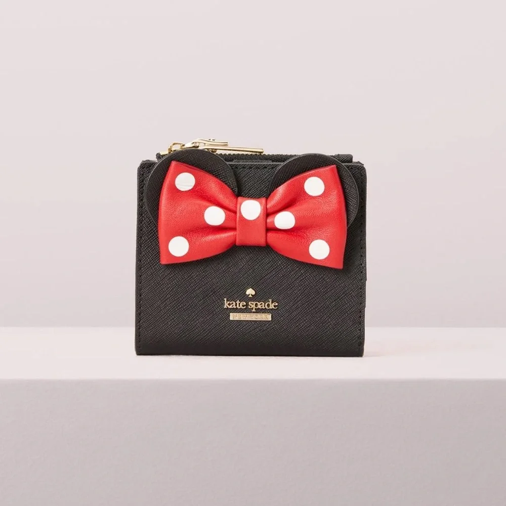 Kate Spade x Disney Minnie Mouse Adalyn Wallet Polka Dot Bow